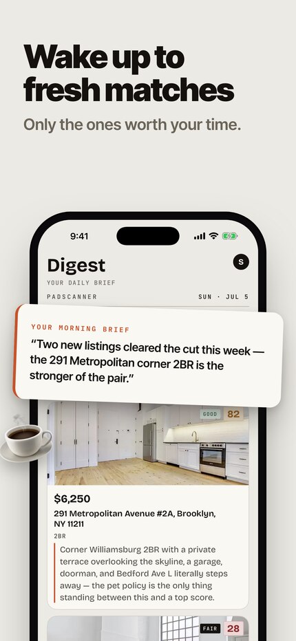 padscanner panel — Wake up to fresh matches